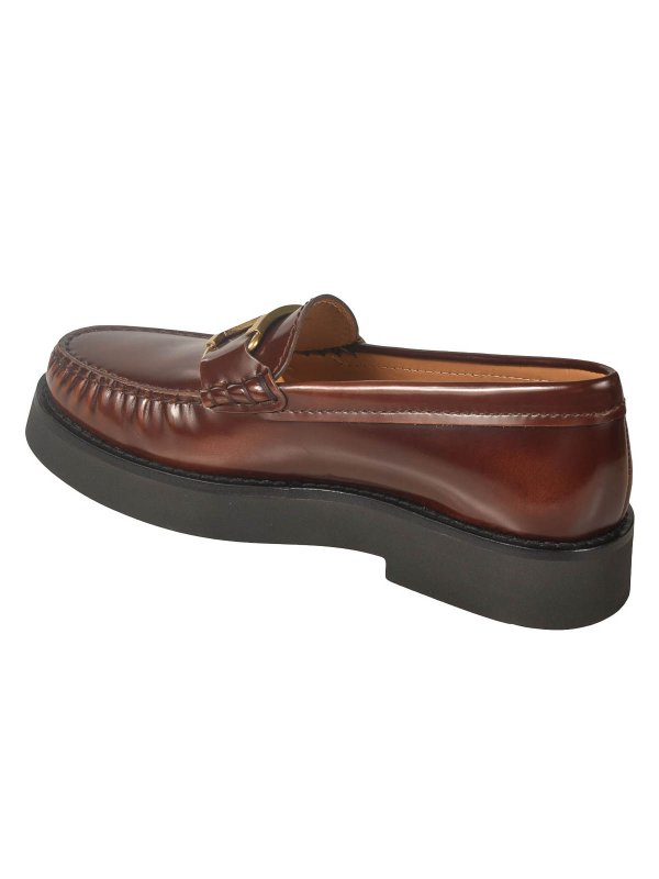 tods silver loafers