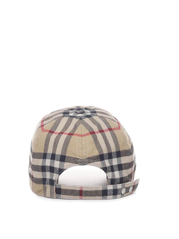 BURBERRY: hats & caps online - Baseball cap with check print