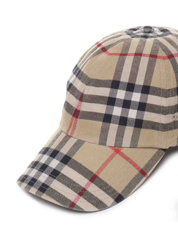 Burberry Baseball cap with check print - Beige - Men | 8075641