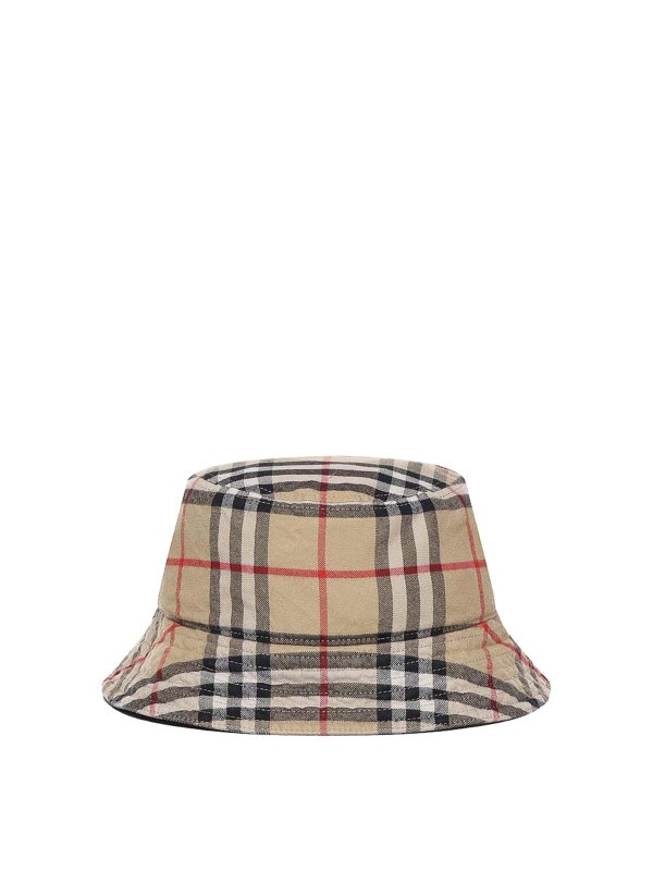 BURBERRY: hats & caps - Vintage check bucket hat in cotton