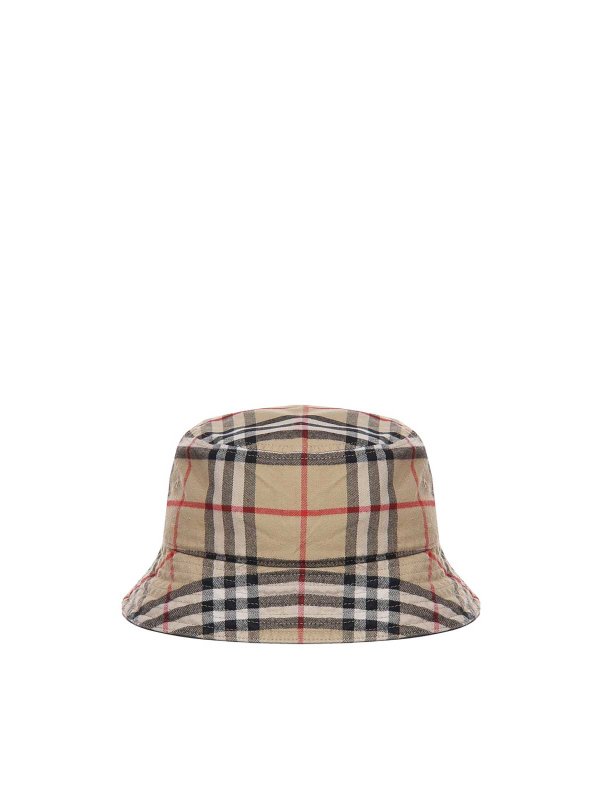 BURBERRY: hats & caps online - Vintage check bucket hat in cotton
