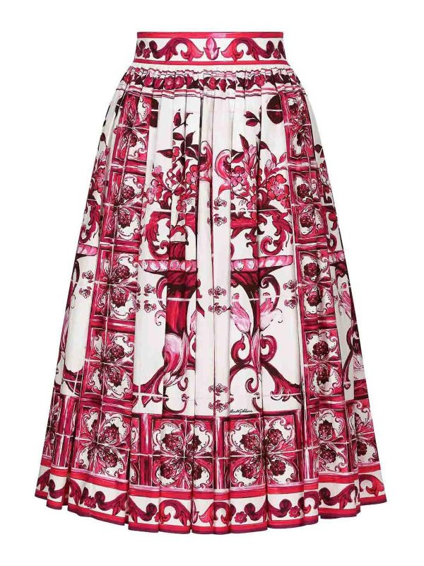 DOLCE & GABBANA: Knielange und Midi Röcke - Midirock - Weiß