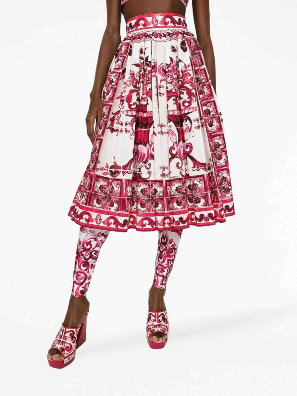 DOLCE & GABBANA: Knielange und Midi Röcke online - Midirock - Weiß