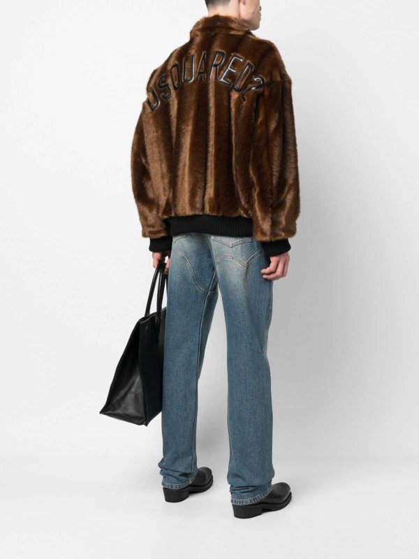 DSQUARED2: bombers online - Faux Fur Bomber Jacket
