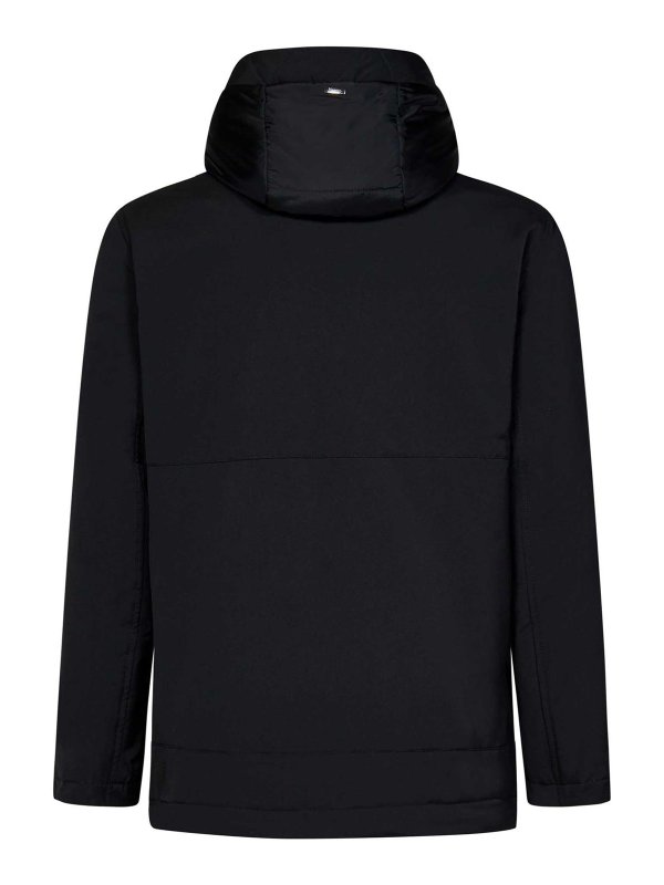 HERNO: casual jackets online - Black Hooded Jacket