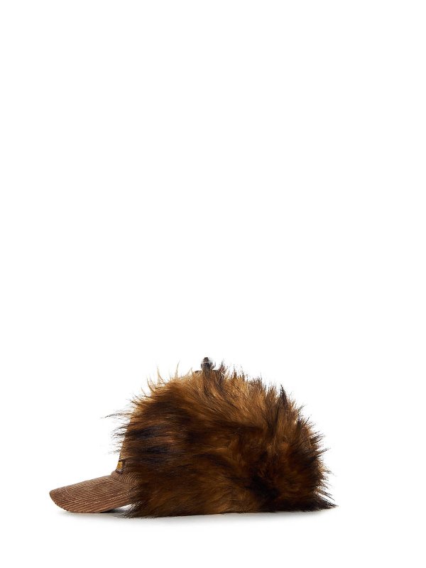 DSQUARED2: hats & caps online - Brown Earflap Hat