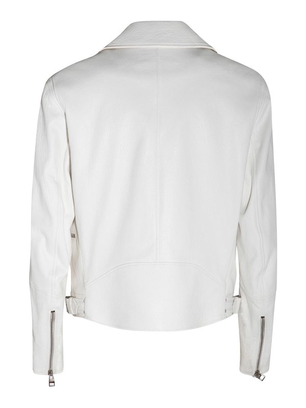 ALEXANDER MCQUEEN: leather jacket online - White leather biker jacket