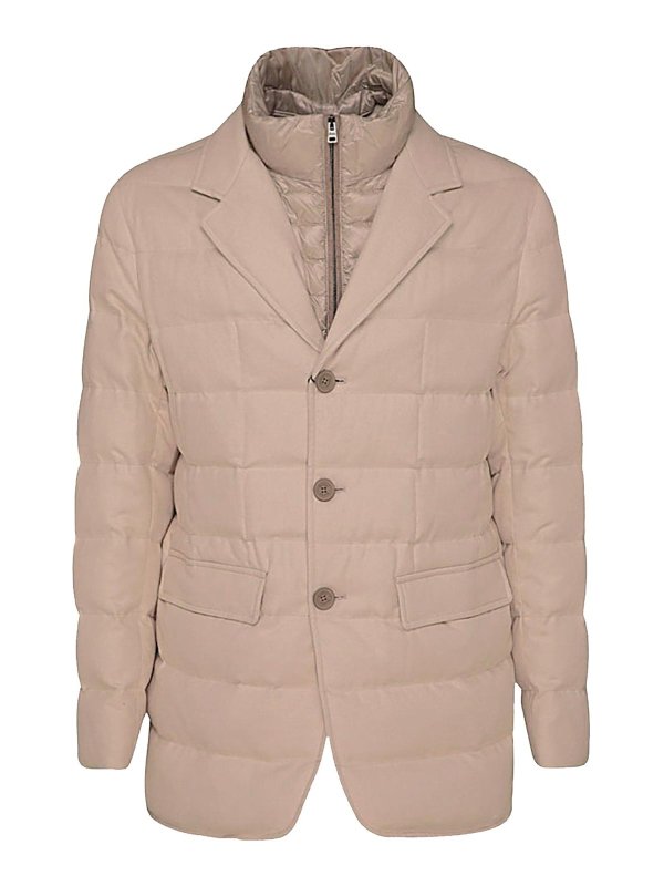HERNO: padded jackets - Camel padded down jacket