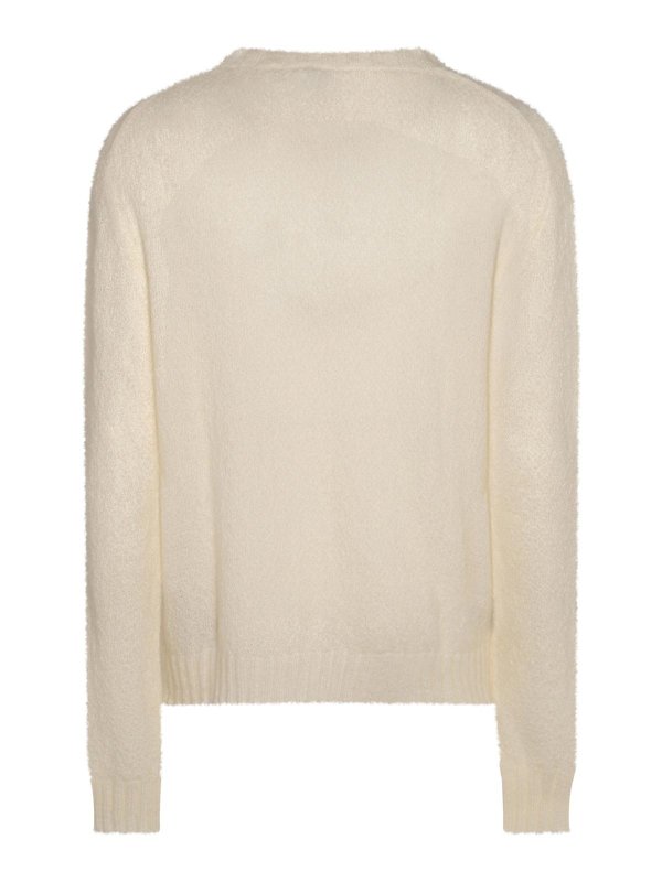 JIL SANDER: Strickpullover mit Rundhalsausschnitt online - Rundhalspullover - Weiß