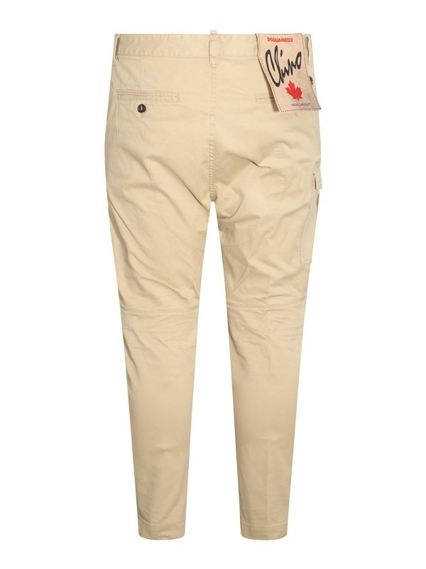 کژوال Dsquared2 - Beige cotton blend cargo trousers - S74KB0818S39021111