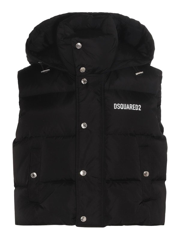 DSQUARED2: padded jackets - Black puffer vest down jacket
