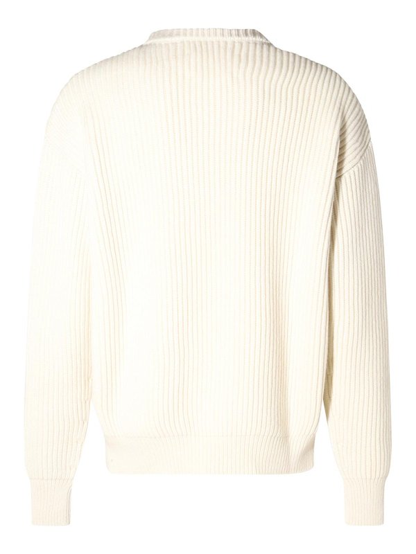 JIL SANDER: crew necks online - White cotton knitwear