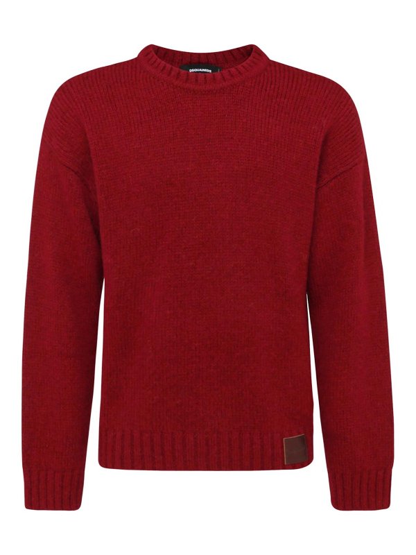 DSQUARED2: Pull col rond - Pull Col Rond - Rouge Brun