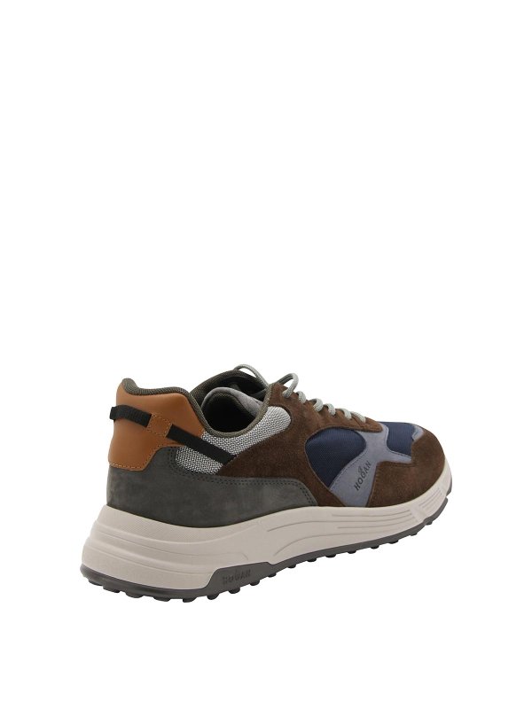 HOGAN: trainers online - Brown suede hyperlight sneakers