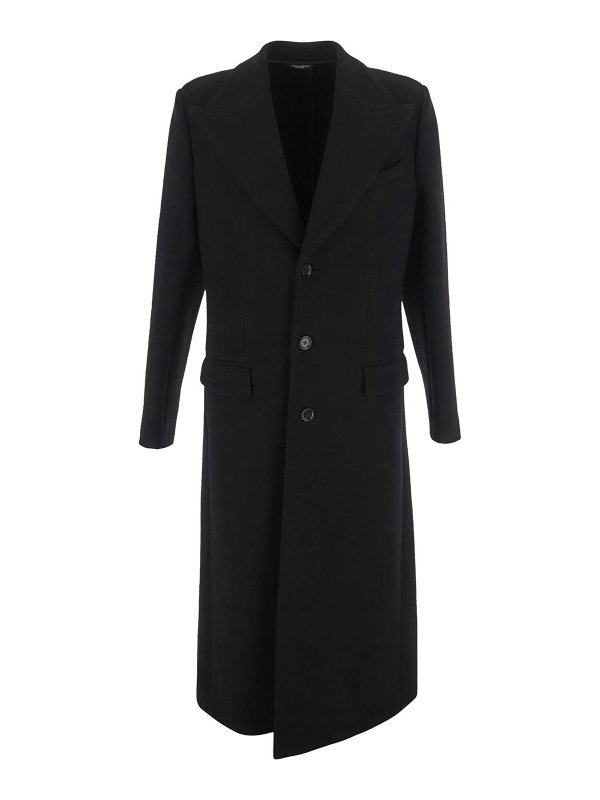 DOLCE & GABBANA: cappotti corti - Cappotto in feltro nero