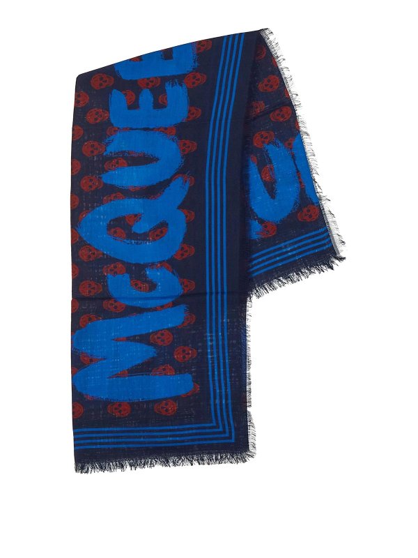 ALEXANDER MCQUEEN: スカーフ - スカーフ - ダークブルー