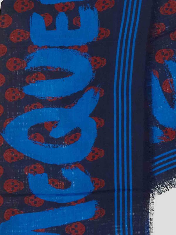 ALEXANDER MCQUEEN: スカーフ online - スカーフ - ダークブルー