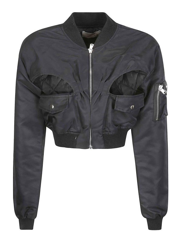 COPERNI: casual jackets - Cut-out cropped bomber jacket