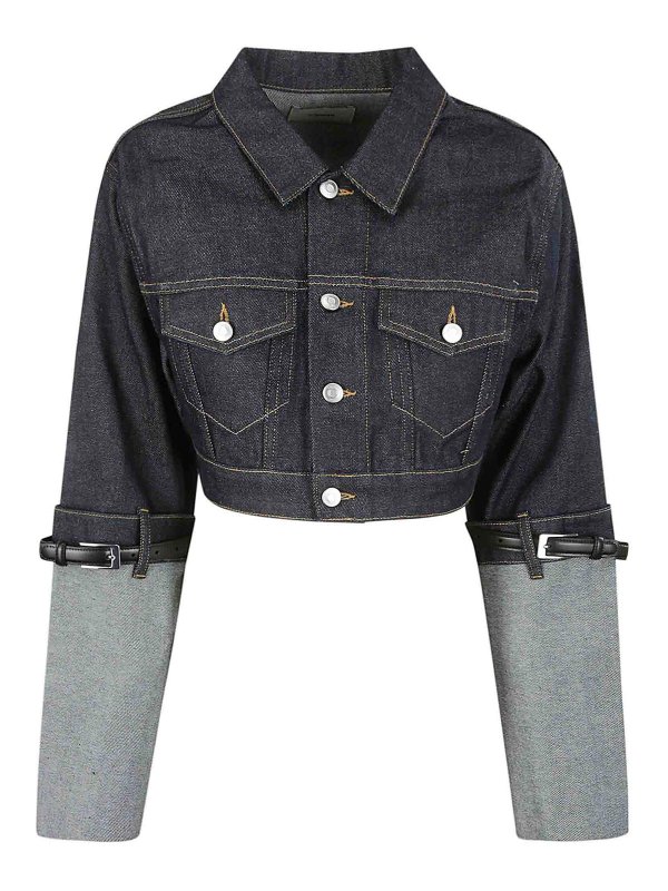 COPERNI: denim jacket - Cropped hybrid denim jacket