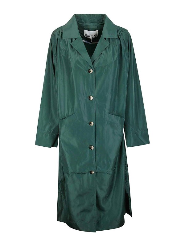 GANNI: short coats - Summer tech coat