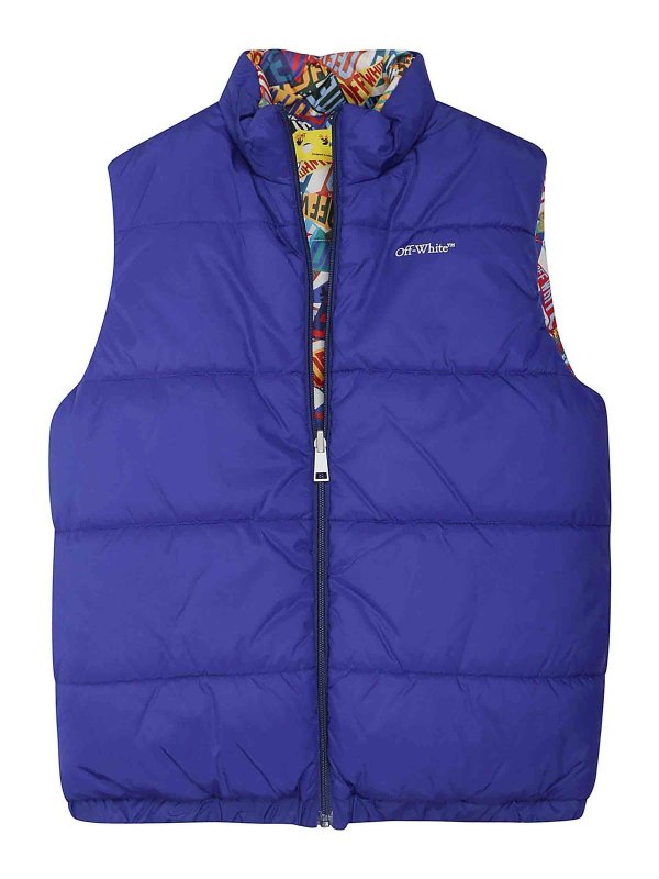 OFF-WHITE: vests - Flags reversible puffer vest