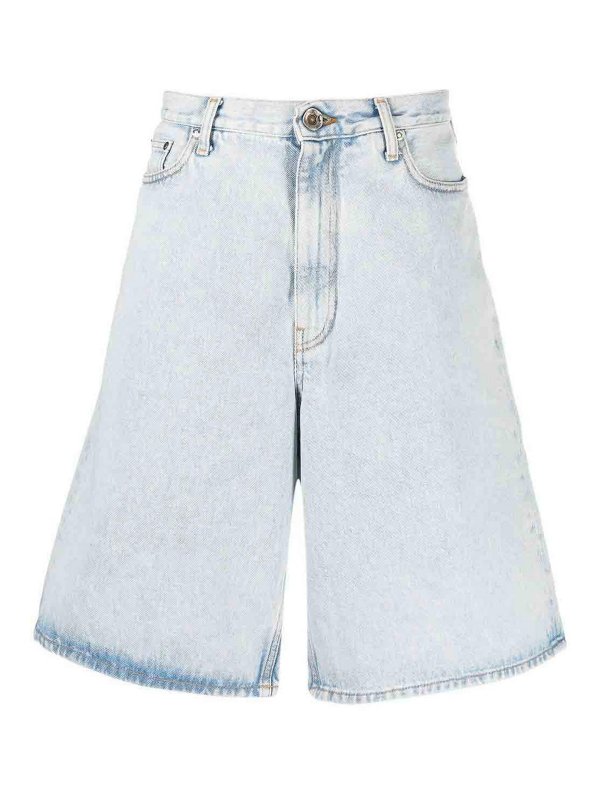 OFF-WHITE: トラウザーショーツ - ショートパンツ - ブルー