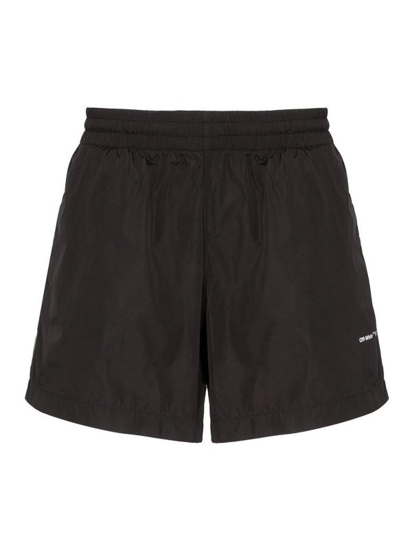 OFF-WHITE: Swim shorts & swimming trunks - Black swim shorts