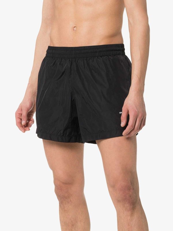 OFF-WHITE: Swim shorts & swimming trunks online - Black swim shorts