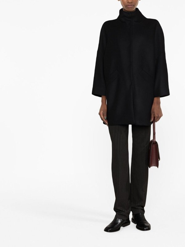 HERNO: short coats online - wool midi coat