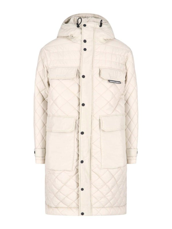 DSQUARED2: knee length coats - Midi padded coat