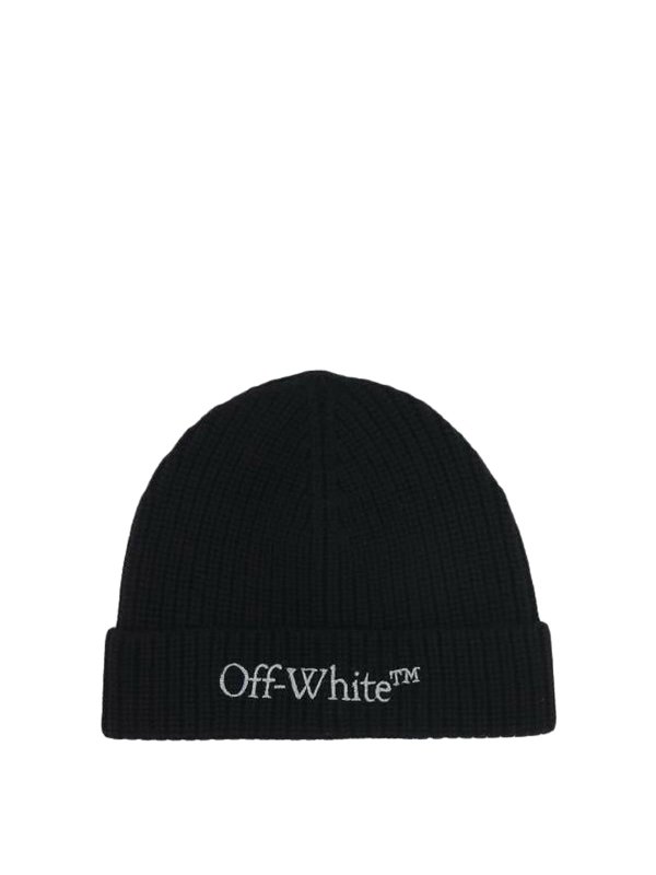 OFF-WHITE: ニットキャップ - ビーニー帽 - 黒