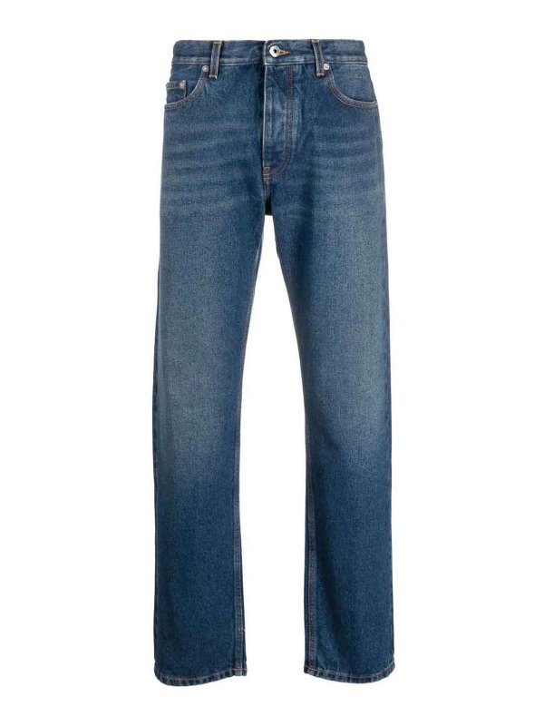 OFF-WHITE: Jeans Rectos - Vaqueros Rectos - Azul