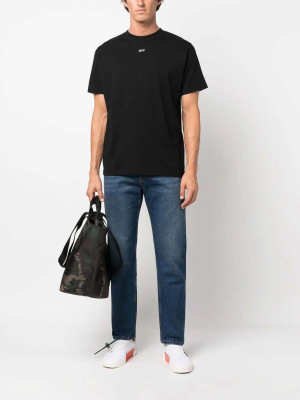 OFF-WHITE: Jeans Rectos online - Vaqueros Rectos - Azul