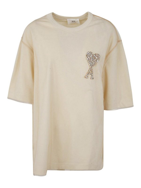 AMI PARIS: Camisetas - Camiseta - Marrón