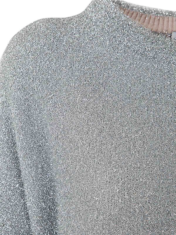 The Best Shops PACO RABANNE: Strickpullover mit Rundhalsausschnitt - Rundhalspullover - Metallic