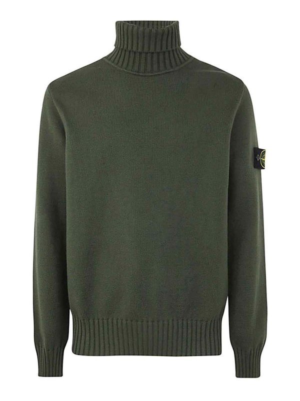 STONE ISLAND: Col roulé & Col polo - Pull Col Roulé - Vert