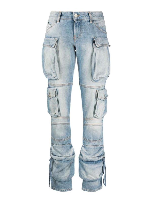 The Attico: bootcut jeans - Washed denim jeans