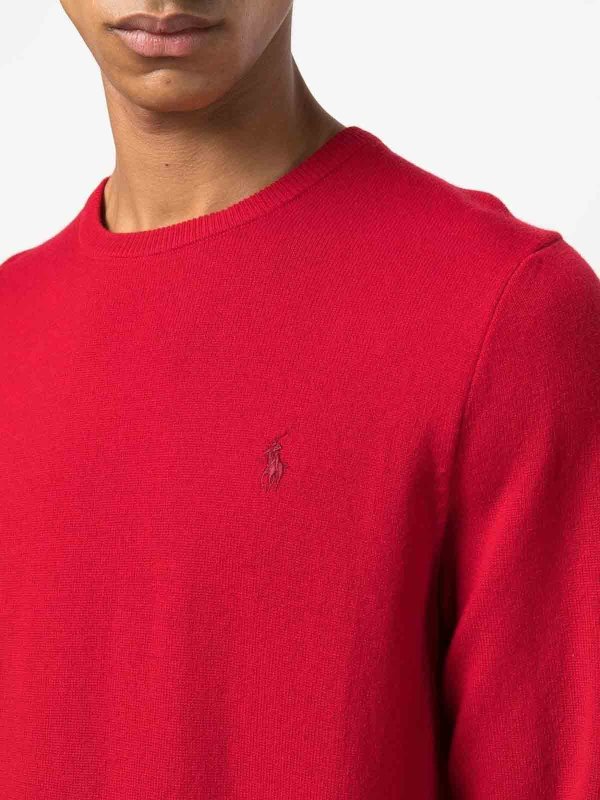 The Best Shops POLO RALPH LAUREN: Strickpullover mit Rundhalsausschnitt - Rundhalspullover - Rot