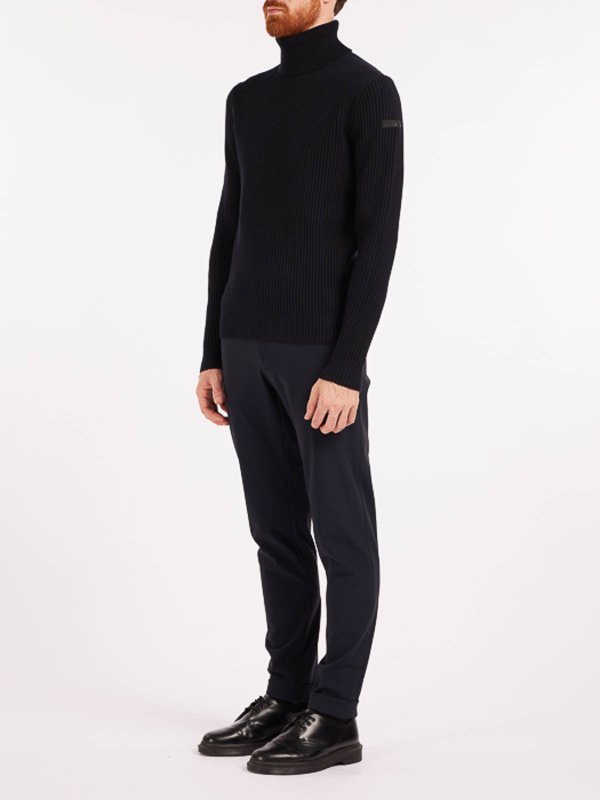 The Best Shops RRD Roberto Ricci Designs: Suéteres con cuello pico - Suéter Cuello Redondo - Azul