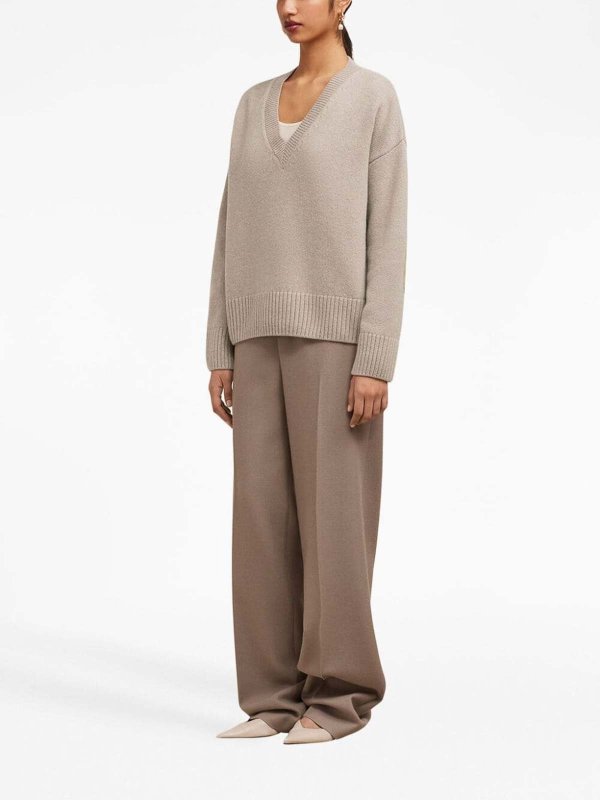 The Best Shops AMI PARIS: Col en V - Pull À Col V - Beige