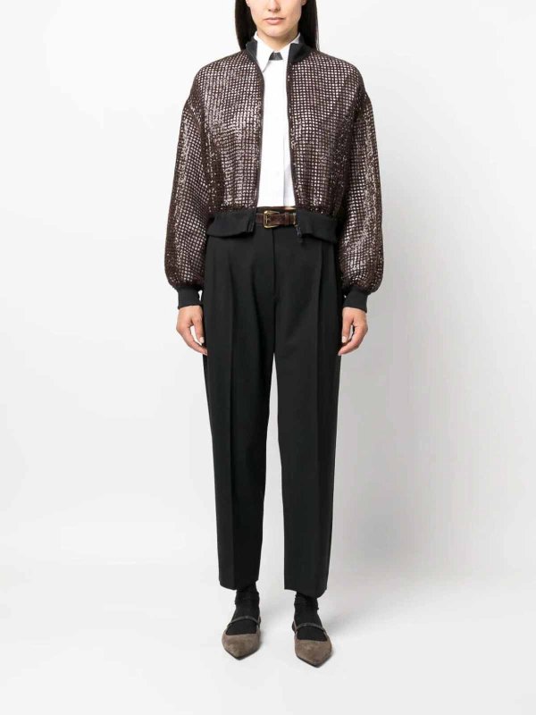 The Best Shops BRUNELLO CUCINELLI: bombers - Bomber dazzling net embroidery