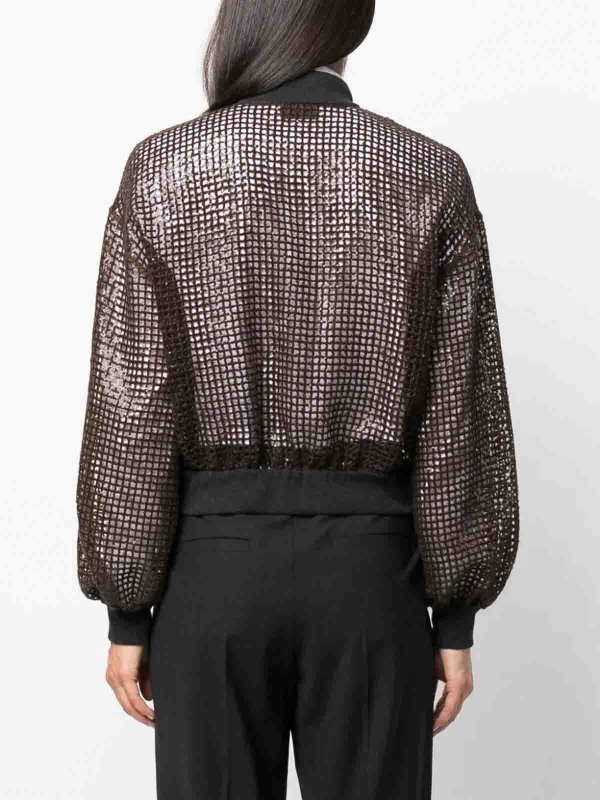 Bomber dazzling net embroidery shop online: BRUNELLO CUCINELLI