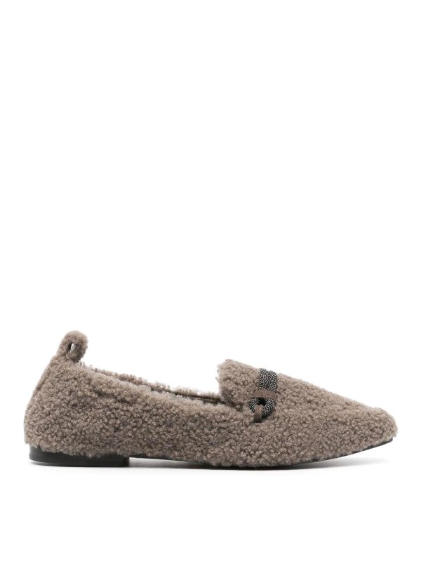 BRUNELLO CUCINELLI: Loafers & Slippers - Shearling loafer