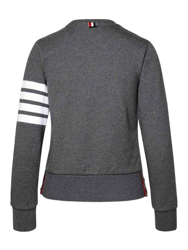 THOM BROWNE: Strickpullover mit Rundhalsausschnitt online - U-Boot-Pullover - Grau