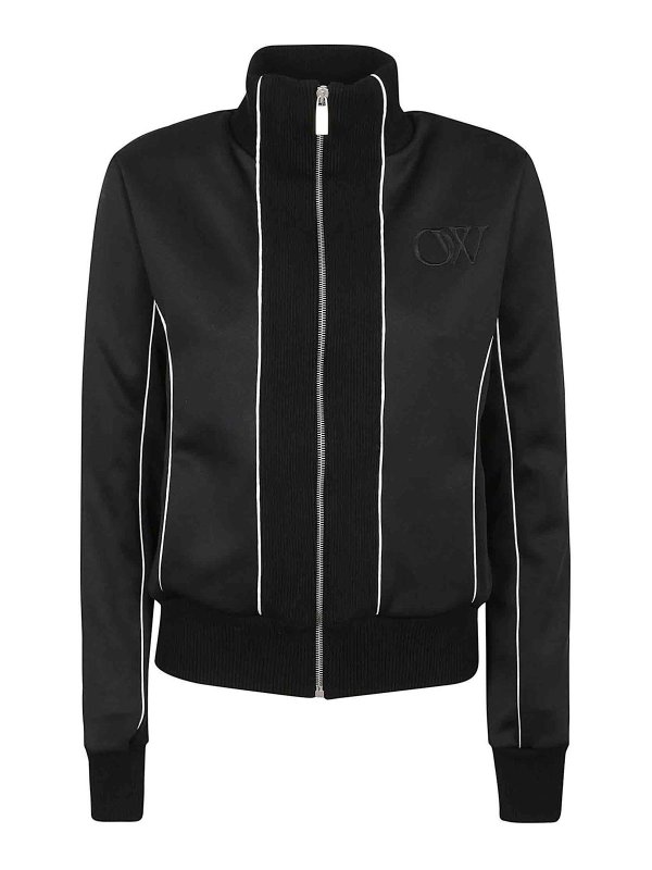 OFF-WHITE: Sweatshirts & Sweaters - Ow fitted track jkt