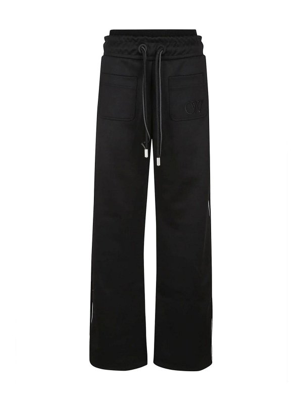 OFF-WHITE: casual trousers - Ow loose dbl string track pan