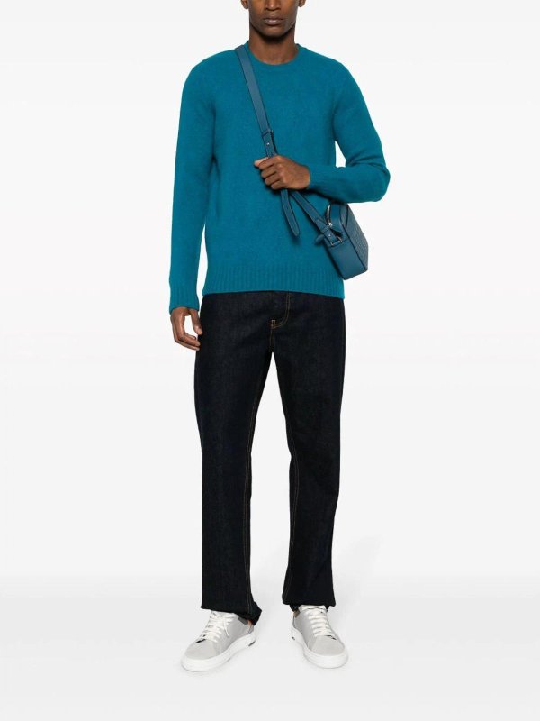 DRUMOHR: Strickpullover mit Rundhalsausschnitt online - Rundhalspullover - Hellblau