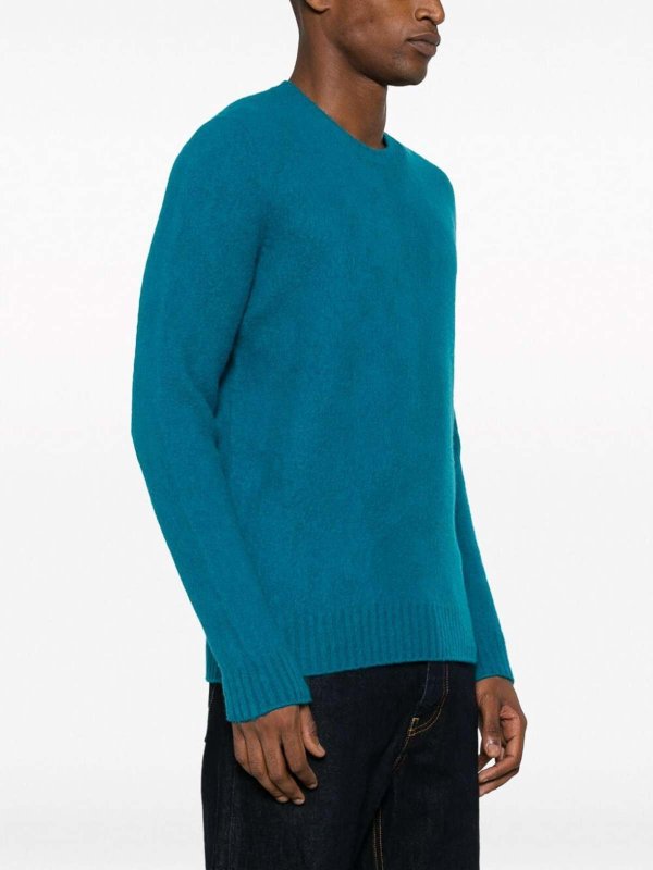 The Best Shops DRUMOHR: Strickpullover mit Rundhalsausschnitt - Rundhalspullover - Hellblau