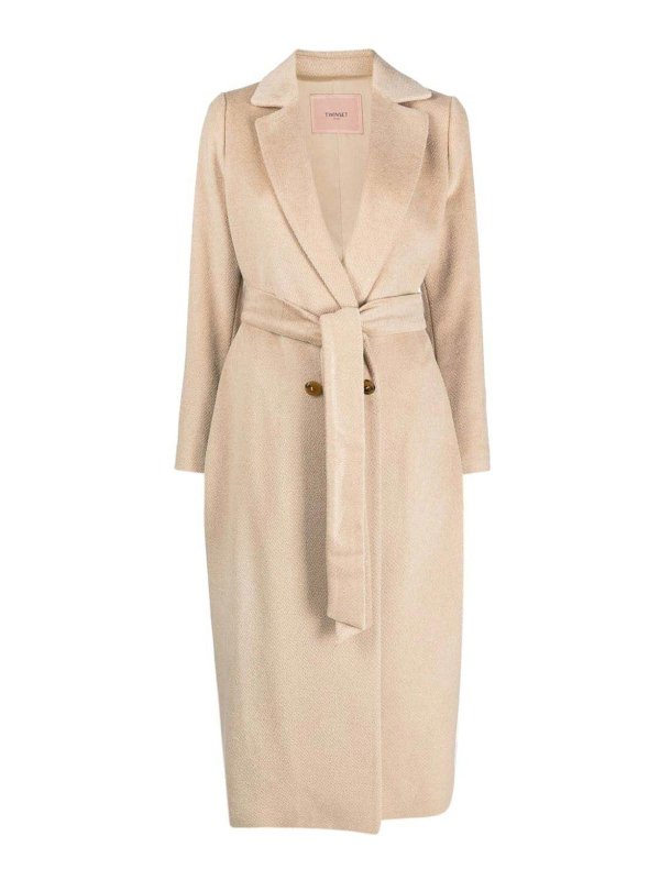 TWINSET: short coats - Belted robe coat