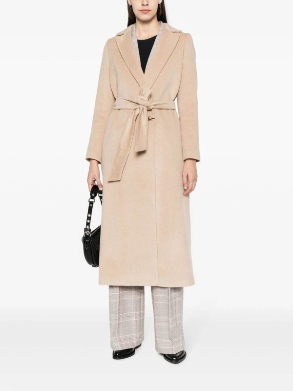 TWINSET: short coats online - Belted robe coat